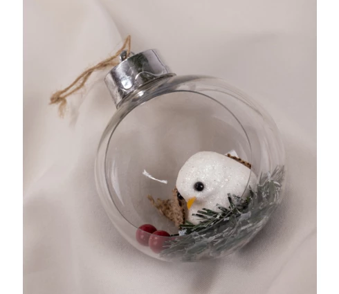 Украшение елочное Шар Птичка, 8 см