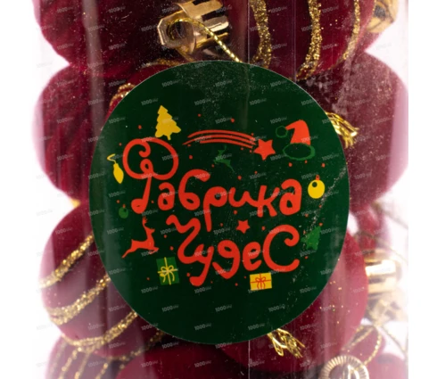 Украшение елочное шары Фабрика Чудес Бархат, 4 см, 20 шт