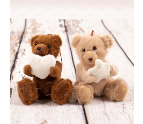 Игрушка мягкая Медвежонок, 9,5 см, с подвесом