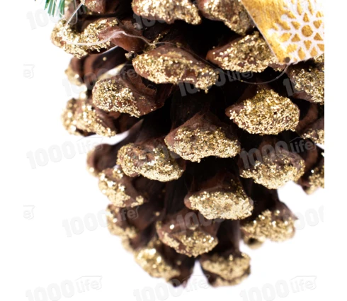 Украшение новогоднее Шишка, 15*8 см, золото