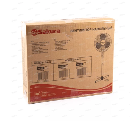 Вентилятор напольный Sakura SA-11BR, черно-мятный, 40 Вт