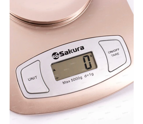 Весы кухонные Sakura SA-6052G, золото, электронные, до 5 кг