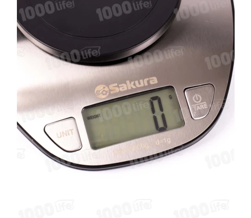 Весы кухонные Sakura SA-6064, нержавеющая сталь, электронные, до 5 кг