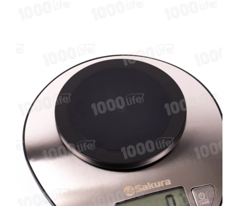Весы кухонные Sakura SA-6064, нержавеющая сталь, электронные, до 5 кг