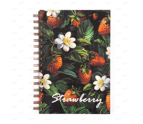 Записная книжка А5 Strawberry, клетка, на гребне, 80 листов