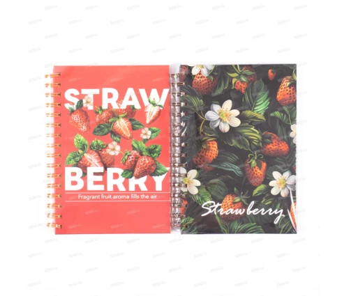 Записная книжка А5 Strawberry, клетка, на гребне, 80 листов