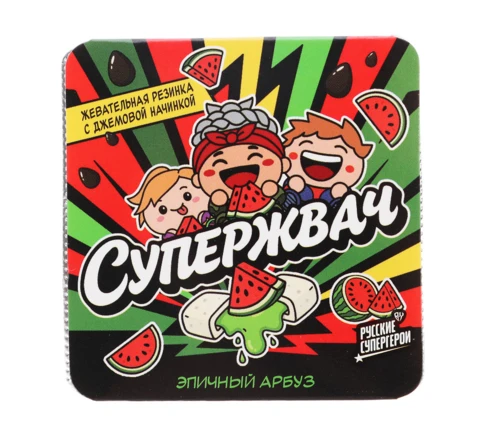 Резинка жевательная BY Русские Супергерои с джемовой начинкой, 13,5 г